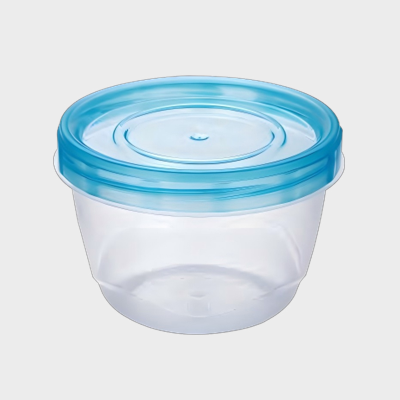 PFB019 473 ml runder PP-Eiscreme-Aufbewahrungsbecher mit blauem Deckel